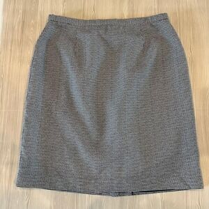Karen Scott Houndstooth Pencil Skirt Black White Knee Length Lined Size 14
